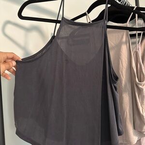 Silence + Noise Curved Hem Flowy Cropped Tank